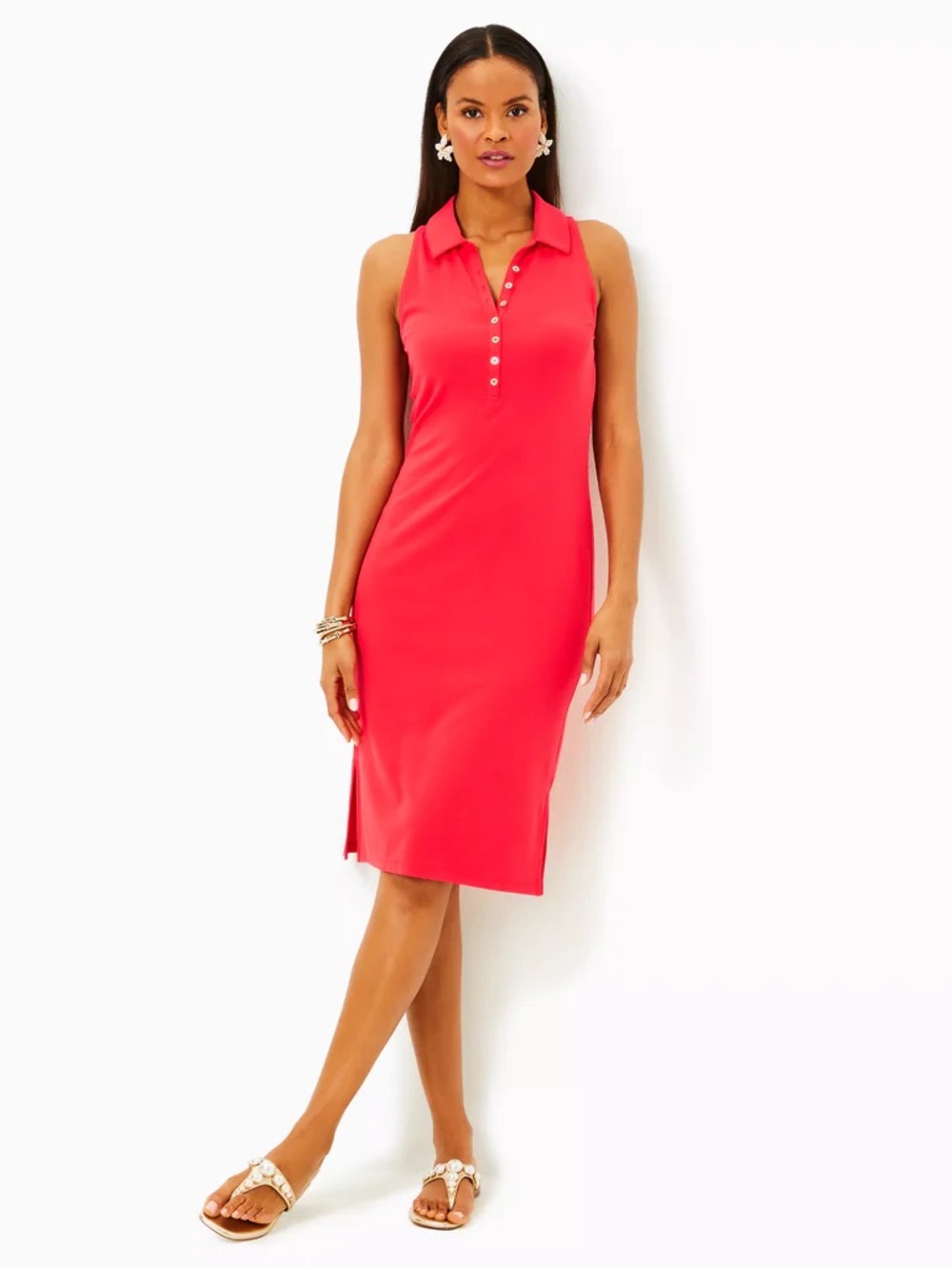 Lilly Pulitzer Reema Sleeveless Polo Dress Mizner Red size XS